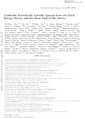 Cover page: Candidate Periodically Variable Quasars from the Dark Energy Survey and the Sloan Digital Sky Survey