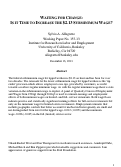 Cover page: Waiting for Change: Is it Time to Increase the $2.13 Subminimum Wage?