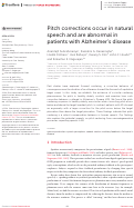 Cover page: Pitch corrections occur in natural speech and are abnormal in patients with Alzheimer's disease