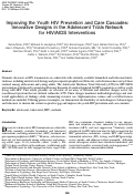 Cover page: Improving the Youth HIV Prevention and Care Cascades: Innovative Designs in the Adolescent Trials Network for HIV/AIDS Interventions