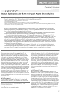 Cover page: Status Epilepticus in the Setting of Acute Encephalitis