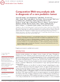 Cover page: Comparative RNA-seq analysis aids in diagnosis of a rare pediatric tumor