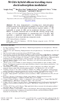 Cover page: 50 Gb/s hybrid silicon traveling-wave electroabsorption modulator