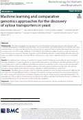 Cover page: Machine learning and comparative genomics approaches for the discovery of xylose transporters in yeast.