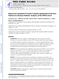 Cover page: Depressive Symptoms Precede Cognitive Impairment in De Novo Parkinson’s Disease Patients: Analysis of the PPMI Cohort