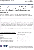 Cover page: Harnessing the potential of CAR-T cell therapy: progress, challenges, and future directions in hematological and solid tumor treatments.