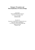 Cover page: Managers’ Perceptions and Microfoundations of Contract Design