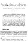 Cover page: Correlation-informed ordered dictionary learning for imaging in complex media.