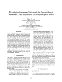 Cover page: Explaning Language Universals In Connectionist Networks: The Acquisition of Morphological Rules