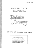 Cover page: LIFE SPAN OF INDIVIDUAL YEAST CELLS