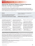 Cover page: Exploring New Therapeutic Pathways in Pulmonary Hypertension. Metabolism, Proliferation, and Personalized Medicine.