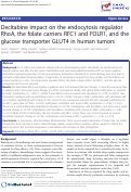Cover page: Decitabine impact on the endocytosis regulator RhoA, the folate carriers RFC1 and FOLR1, and the glucose transporter GLUT4 in human tumors