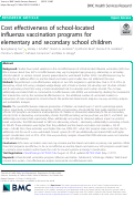 Cover page: Cost effectiveness of school-located influenza vaccination programs for elementary and secondary school children