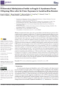 Cover page: Differential Methylation Profile in Fragile X Syndrome-Prone Offspring Mice after in Utero Exposure to Lactobacillus Reuteri.