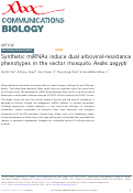 Cover page: Synthetic miRNAs induce dual arboviral-resistance phenotypes in the vector mosquito Aedes aegypti.