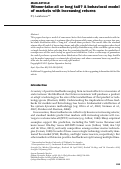 Cover page: Winner‐take‐all or long tail? A behavioral model of markets with increasing returns