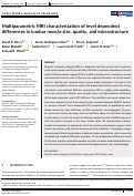 Cover page: Multiparametric MRI characterization of level dependent differences in lumbar muscle size, quality, and microstructure