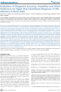 Cover page: Evaluation of Diagnostic Accuracy, Feasibility and Client Preference for Rapid Oral Fluid-Based Diagnosis of HIV Infection in Rural India