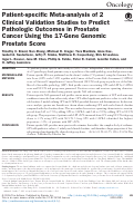 Cover page: Patient-specific Meta-analysis of 2 Clinical Validation Studies to Predict Pathologic Outcomes in Prostate Cancer Using the 17-Gene Genomic Prostate Score