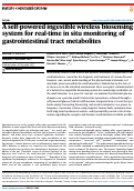 Cover page: A self-powered ingestible wireless biosensing system for real-time in situ monitoring of gastrointestinal tract metabolites