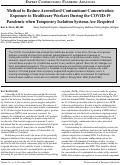 Cover page: Method to Reduce Aerosolized Contaminant Concentration Exposure to Healthcare Workers During the COVID-19 Pandemic when Temporary Isolation Systems Are Required