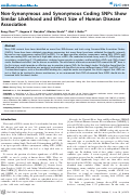 Cover page: Non-Synonymous and Synonymous Coding SNPs Show Similar Likelihood and Effect Size of Human Disease Association