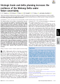 Cover page: Strategic basin and delta planning increases the resilience of the Mekong Delta under future uncertainty