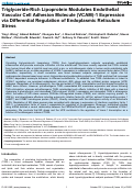 Cover page: Triglyceride-Rich Lipoprotein Modulates Endothelial Vascular Cell Adhesion Molecule (VCAM)-1 Expression via Differential Regulation of Endoplasmic Reticulum Stress