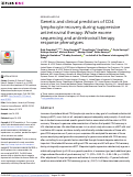 Cover page: Genetic and clinical predictors of CD4 lymphocyte recovery during suppressive antiretroviral therapy: Whole exome sequencing and antiretroviral therapy response phenotypes