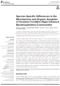 Cover page: Species-Specific Differences in the Microbiomes and Organic Exudates of Crustose Coralline Algae Influence Bacterioplankton Communities.