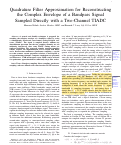 Cover page: Quadrature Filter Approximation for Reconstructing the Complex Envelope of a Bandpass Signal Sampled Directly With a Two-Channel TIADC