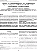Cover page: Are There Any Experimental Perfusion Data that Preferentially Support the Dispersion and Parallel-Tube Models over the Well-Stirred Model of Organ Elimination?