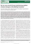 Cover page: An ice core record of near-synchronous global climate changes at the Bølling transition