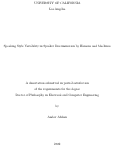 Cover page: Speaking Style Variability in Speaker Discrimination by Humans and Machines