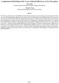 Cover page: Computational Modelling of the Cross-Cultural Differences in Face Perception