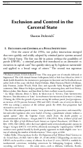 Cover page: Exclusion and Control in the Carceral State