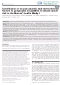 Cover page: Contribution of socioeconomic and environmental factors to geographic disparities in breast cancer risk in the Nurses’ Health Study II