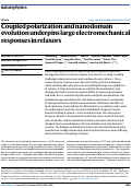 Cover page: Coupled polarization and nanodomain evolution underpins large electromechanical responses in relaxors