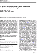 Cover page: A practical method for almond cultivar identification and parental analysis using simple sequence repeat markers