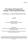 Cover page: On leakage and seepage from geological carbon sequestration sites