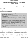 Cover page: Tinnitus as a Measure of Salicylate Toxicity in the Overdose Setting