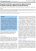 Cover page: Paquidermodactilia, engrosamiento digital proximal. Pachydermodactyly, digital proximal thickening