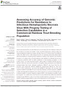 Cover page: Assessing Accuracy of Genomic Predictions for Resistance to Infectious Hematopoietic Necrosis Virus With Progeny Testing of Selection Candidates in a Commercial Rainbow Trout Breeding Population