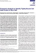 Cover page: Proteomic Analysis to Identify Tightly-Bound Cell Wall Protein in Rice Calli