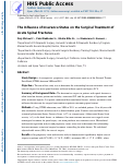 Cover page: The Influence of Insurance Status on the Surgical Treatment of Acute Spinal Fractures