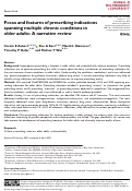 Cover page: Focus and features of prescribing indications spanning multiple chronic conditions in older adults: A narrative review