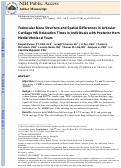 Cover page: Trabecular bone structure and spatial differences in articular cartilage MR&nbsp;relaxation times in individuals with posterior horn medial meniscal tears