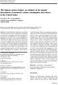 Cover page: The human carbon budget: an estimate of the spatial distribution of metabolic carbon consumption and release in the United States