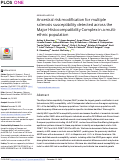 Cover page: Ancestral risk modification for multiple sclerosis susceptibility detected across the Major Histocompatibility Complex in a multi-ethnic population