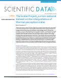 Cover page: The Scales Project, a cross-national dataset on the interpretation of thermal perception scales